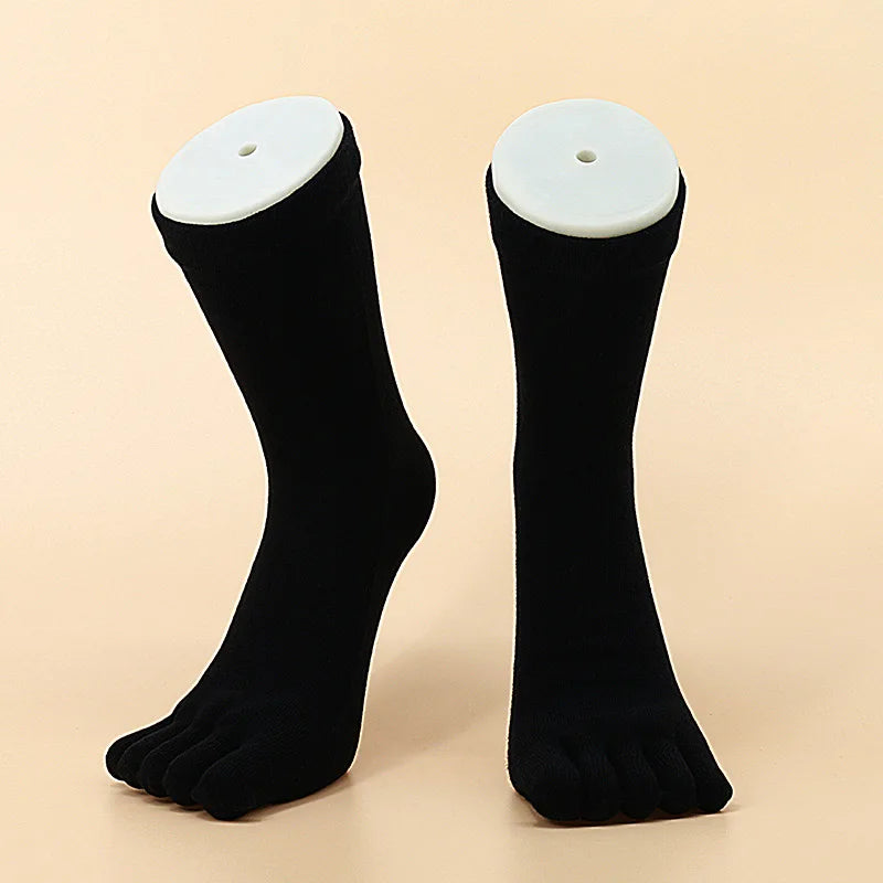 Toe Socks Men cotton Five Fingers Socks Breathable Short Ankle Crew Socks Sports Running Solid Color Black White Grey Male Sox