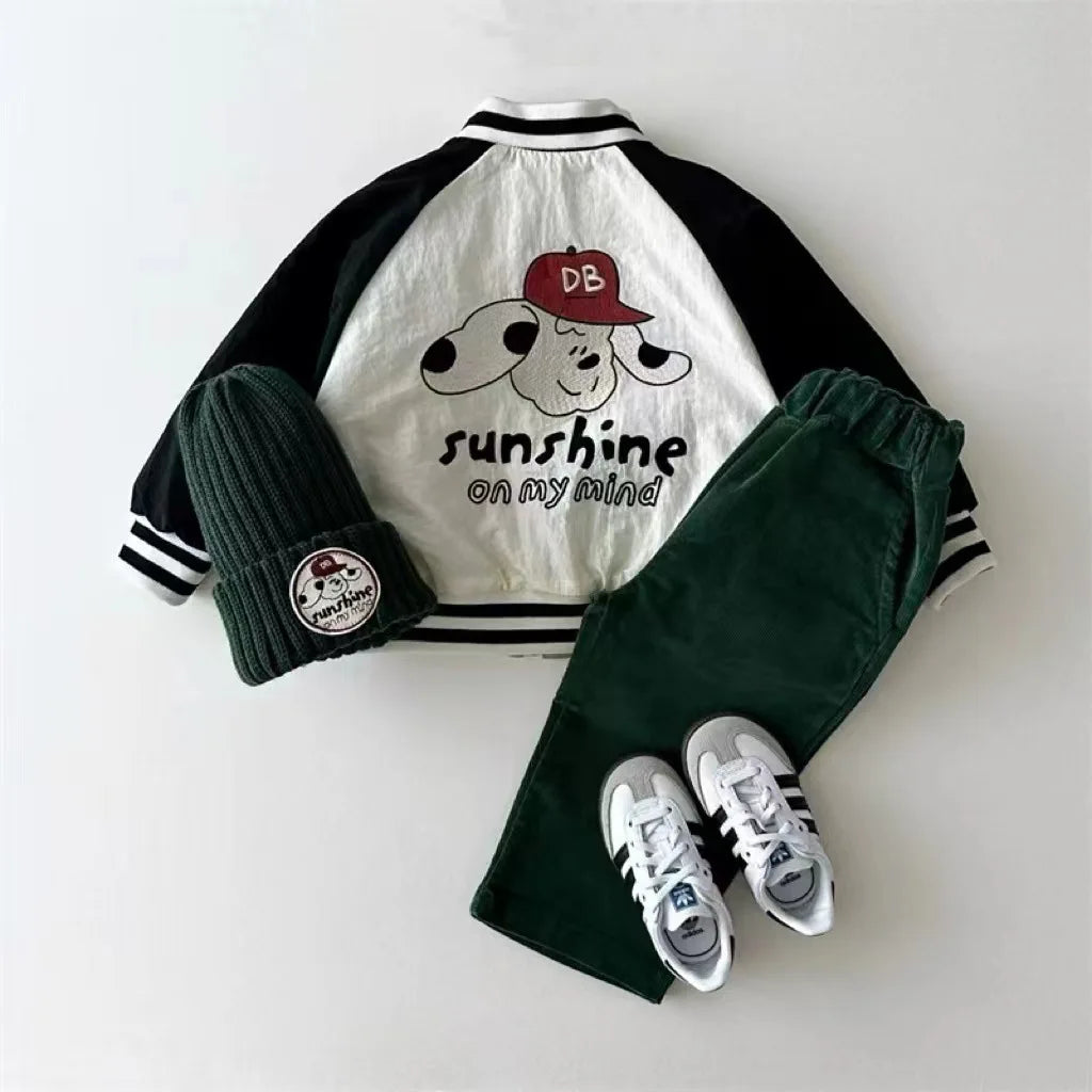 2025 Autumn New Baby Long Sleeve Coat Fashion Kids Boys Baseball Uniform Cotton Girls Casual Reversible Jacket Children Clothes