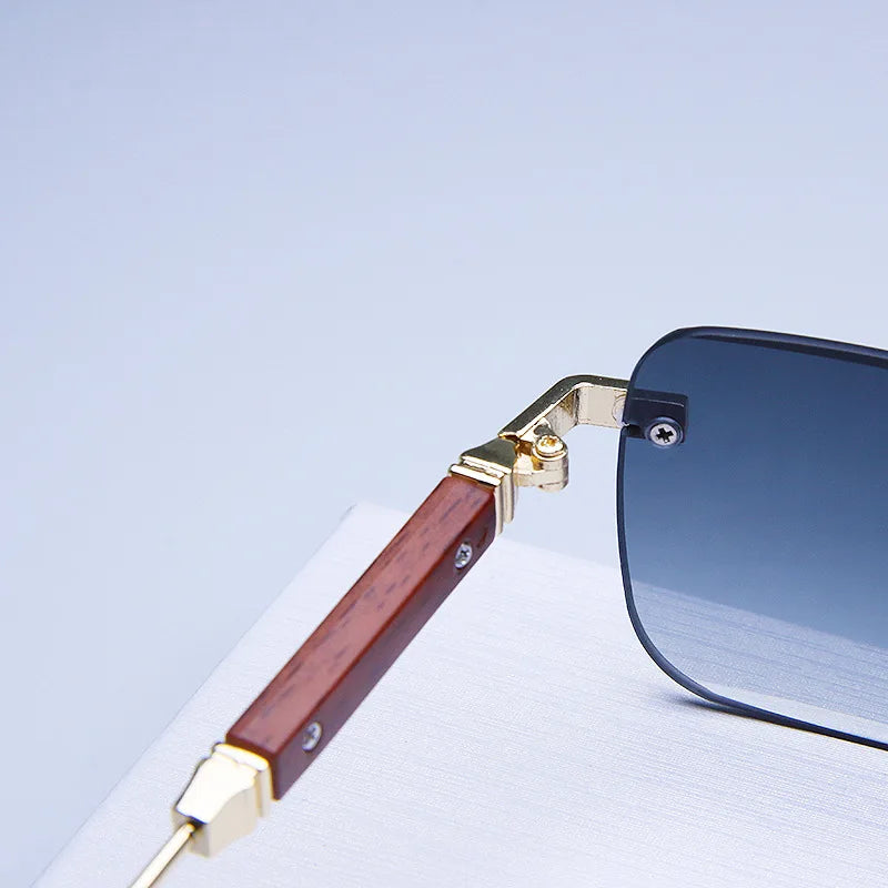 Rimless Sunglasses Rectangle Fashion Popular Women Men Shades New Square Sun Glasses For Female Male Summer Traveling Oculos