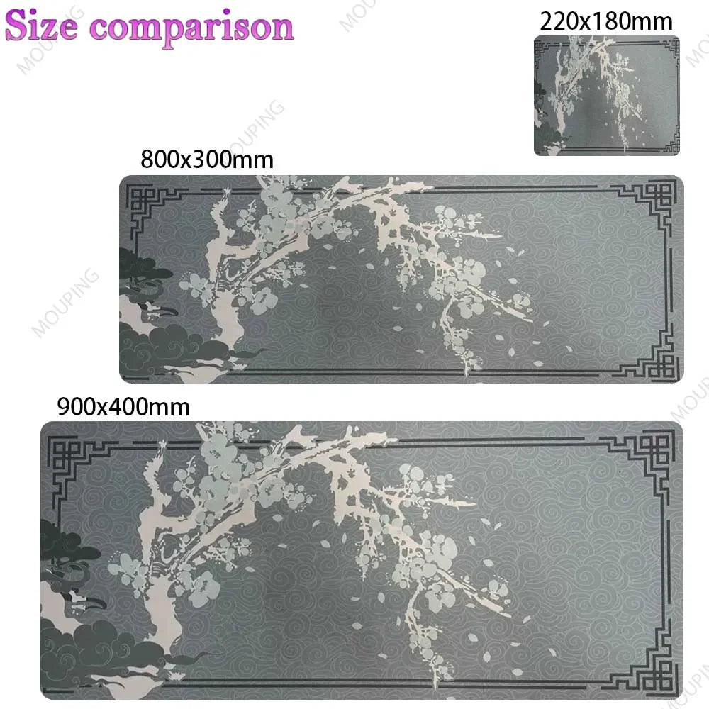 Japan Cherry Blossom Mouse Pad Gray Laptops Gaming Deskmat Sakura Mousepad Anime Office Carpet Gamer Keyboard Computer Desks