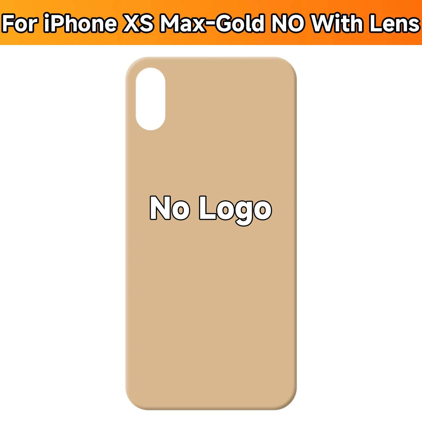 For iPhone X/XS/XS Max Battery Back Cover Glass Panel Rear Door Housing Case Replacement Part No Logo