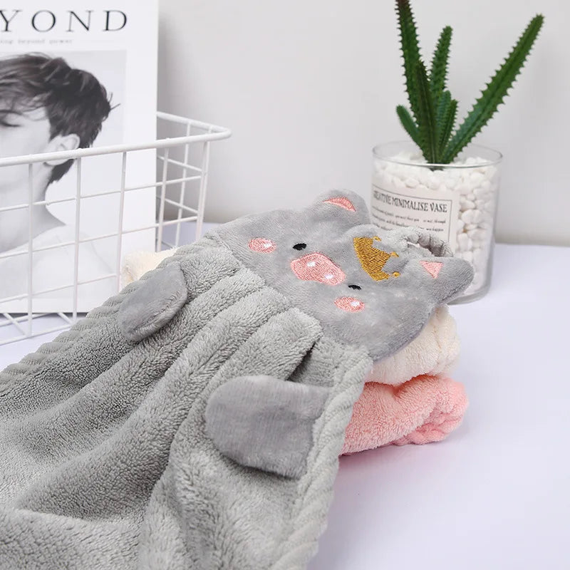 Baby Kids Children Hand Towel Cute Cartoon Water Absorbent Dry Towel Kitchen Bathroom Washroom Household Wipe Clean Hands Towel
