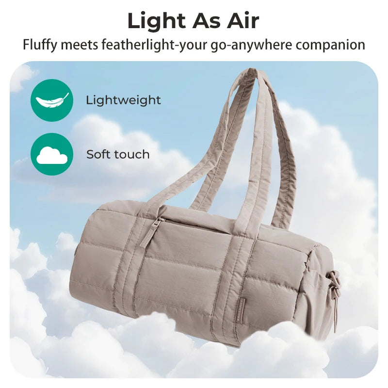 BAGSMART Travel Gym Bag for Women Yoga Mat Duffle Bag with Wet & Dry Pocket Quilted Sports Bag for Weekend Swimming