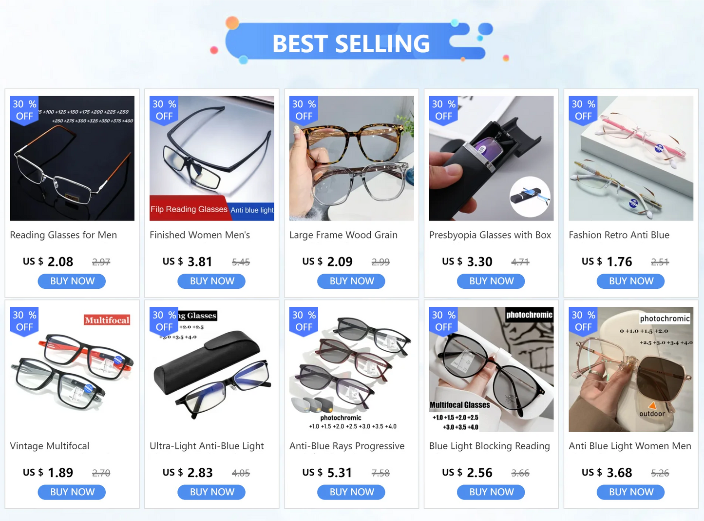 Intelligent Multifocal Reading Glasses Vintage Blue Light Blocking Prescription Presbyopia Eyeglasses Finished Near Far Eyewear