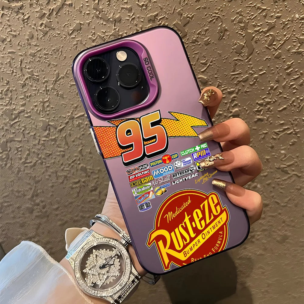HOT Cars L-Lightning M-McQueen Phone Case For iPhone 17 16 15 14 13 12 11 mini Pro Max X XR Air Plus Anti Fall Matte Back Cover