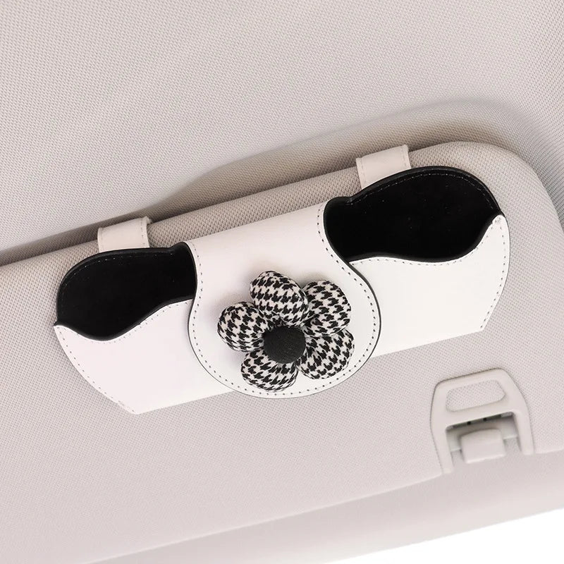 Cartoon Dog Car Sunglasses Holder - Easy Access, Scratch-Free & Stylish Organizer for Women Glasses Case  Car Accessories