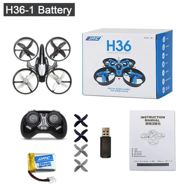 JJRC H36 Mini Drone 4ch 6-Axis Headless Mode Helicopter 360° Flip 3 Batteries Remote Control Quadcopter Toy Mini Drone For Kids