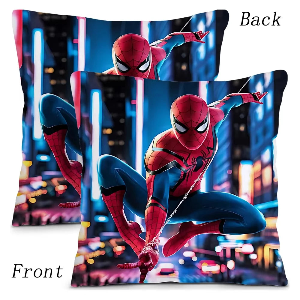 MINISO Cartoon Anime Spider-Man Pillow Covers Decorative Home Double-sided Print Square Pillow Living Room Decoration Pillowcase