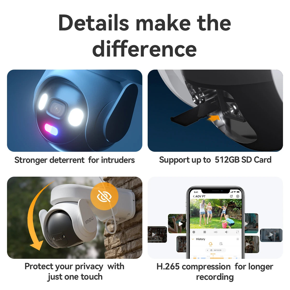 IMOU AOV PT 5MP With Solar Panel 360° PTZ Outdoor Security Camera 4G LTE Wifi Network 10000mAh Battery Auto Tracking IP Camera