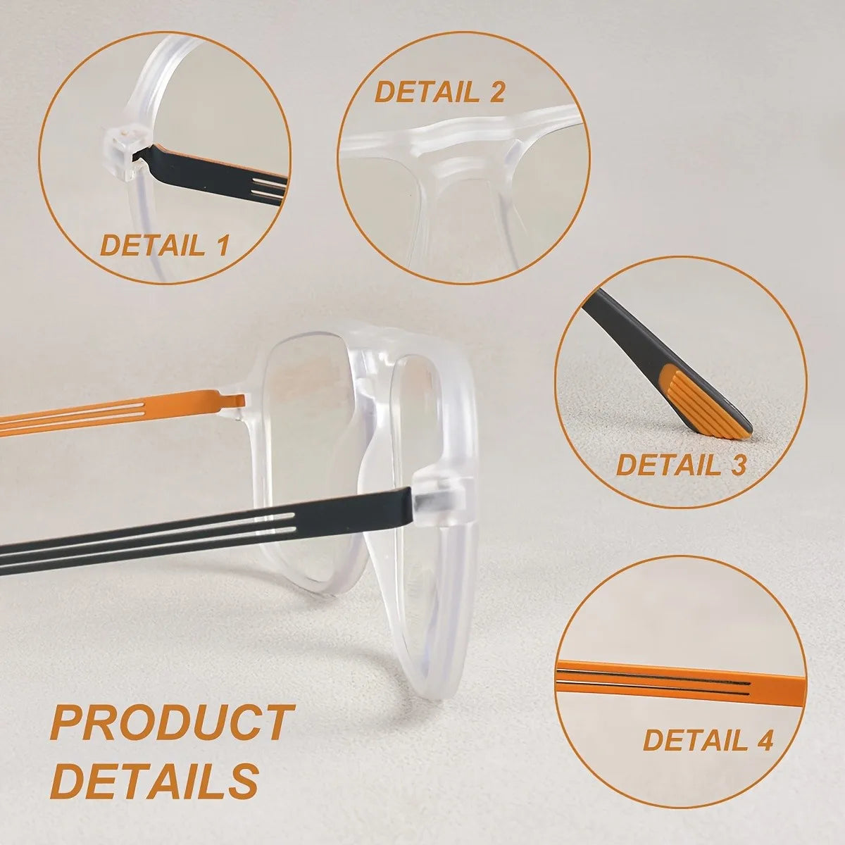 Progressive Multifocal Reading Glasses Intelligent Zoom Anti Blue Light Eyewear Alloy Temples Square Clear/Red Coating Glasses