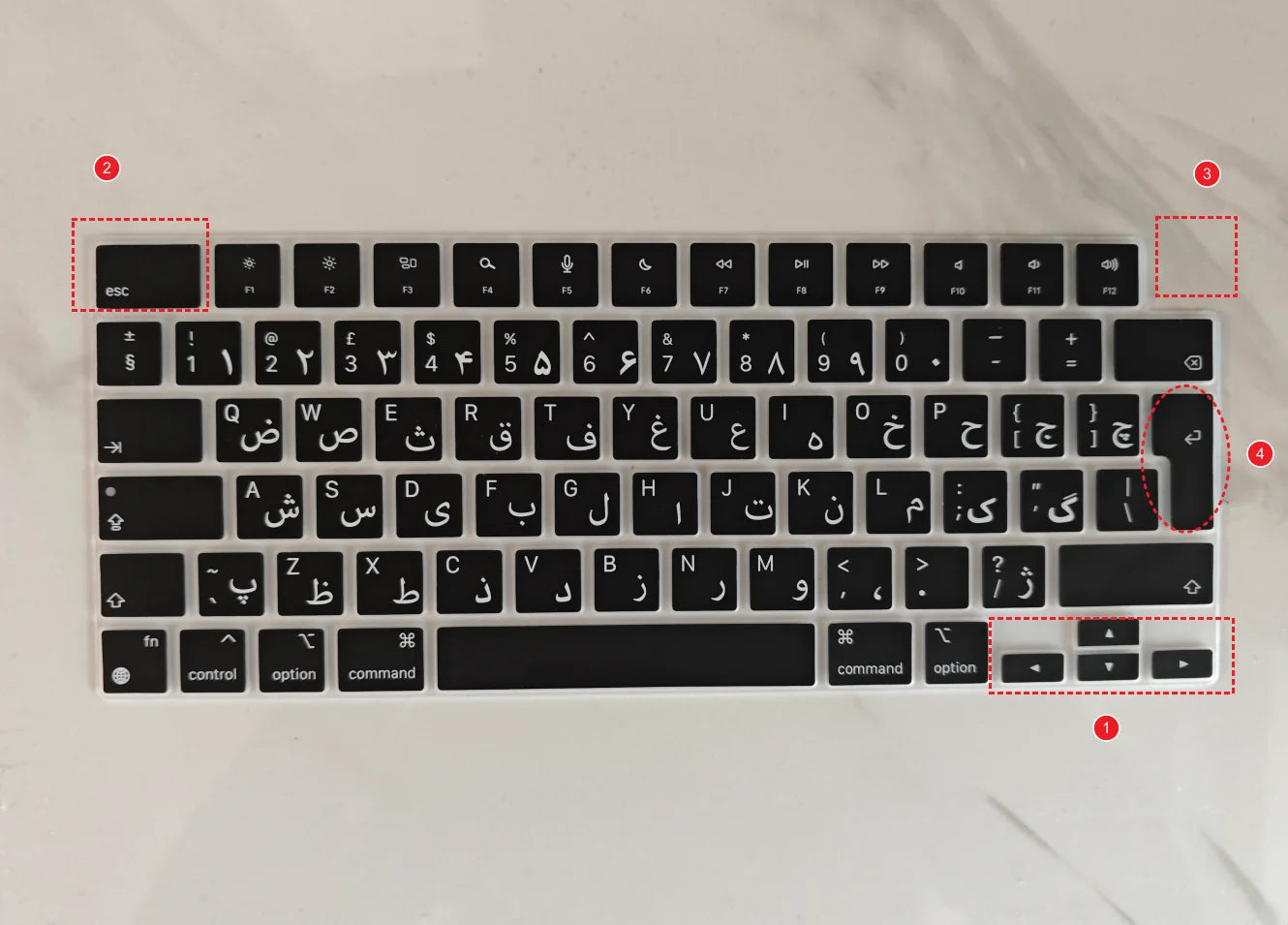 Persian Arab Arabic Letter Keyboard Cover Skin for MacBook Air 13 M2 A2681 2023 Pro 14 16  A2442 A2485 A2779 Pro16 A2780 2022