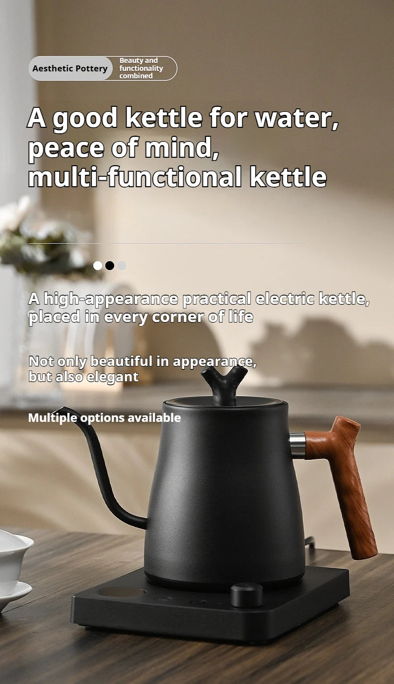 1L Stainless Steel Electric Kettle, Auto Shut-Off, for Pour-Over Coffee/Tea, Smart Temp Control & Mechanical Models