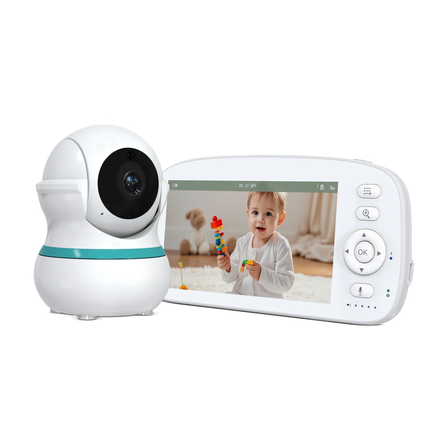 5" HD Baby Monitor | 2.4G FHSS, 5000mAh 35H | Temp Alert, VOX, 360°PT | 2WT, NV – CE/FCC