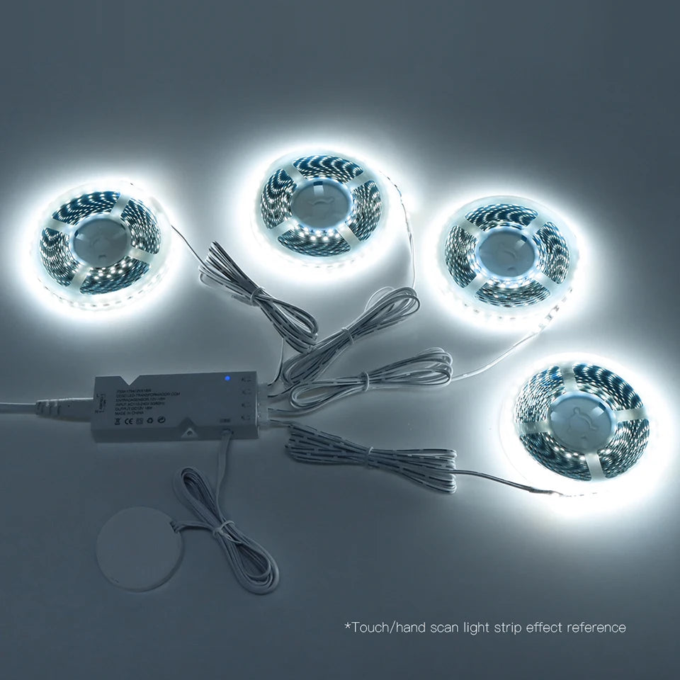 DC12V LED Lighting Transformer With Dimmable Touch/Hand Sweep Motion Sensor Switch Power Supply LED Driver 4-10 Dupont Ports