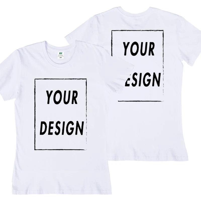 Men's customized T-shirt with their own logo, text, and photos printed on the front and back, customized high-end gifts, Europea