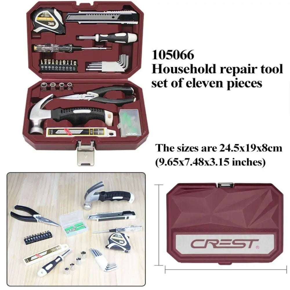 Carbon Steel Gift Tools Set Multi-Function Hard Case Hand Tools Set Portable Wireless Charging Complete Toolbox DIY Projects