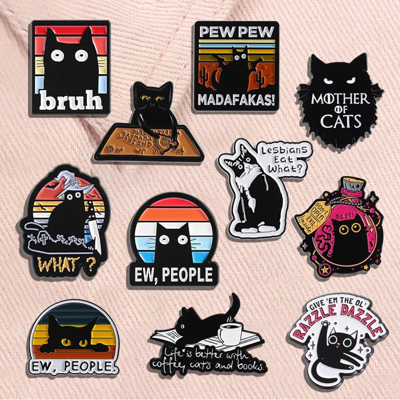4-20pcs/set Red Eared Rabbit Enamel Pins Anime Characters Turbo Granny Cat Holy Jesus Medical Brooches Lapel Badge Jewelry Gifts
