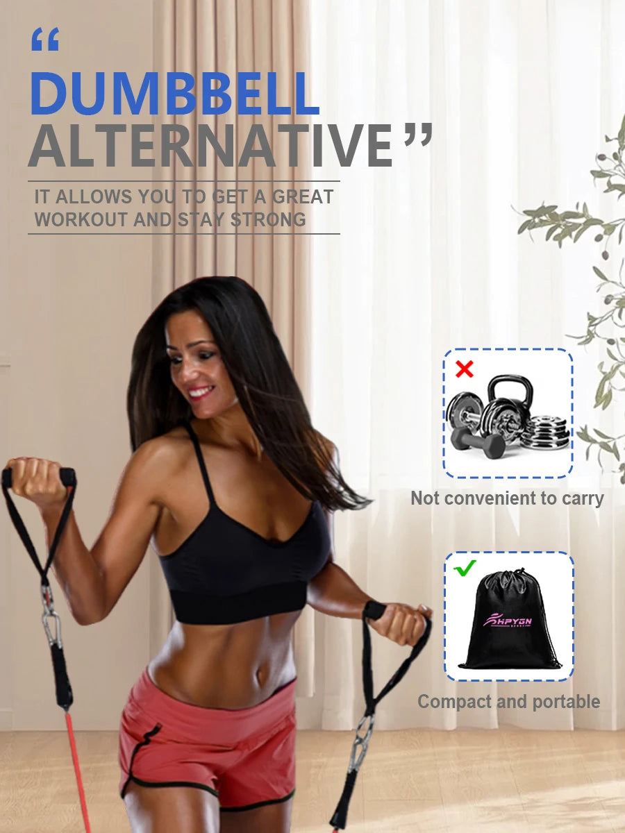 Resistance Band Set, Exercise Bands,Work Out Bands with Handles for Men and Women Fitness, Strength Training Home Gym Equipment