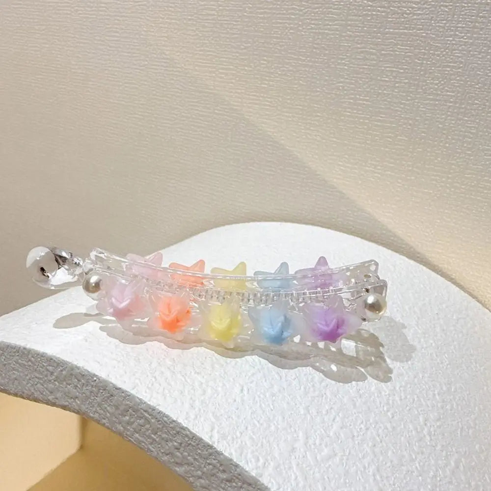 Hair Accessories Acrylic Hair Clips Colorful Love Heart Claw Clips Frosted Star Ponytail Holders Girl