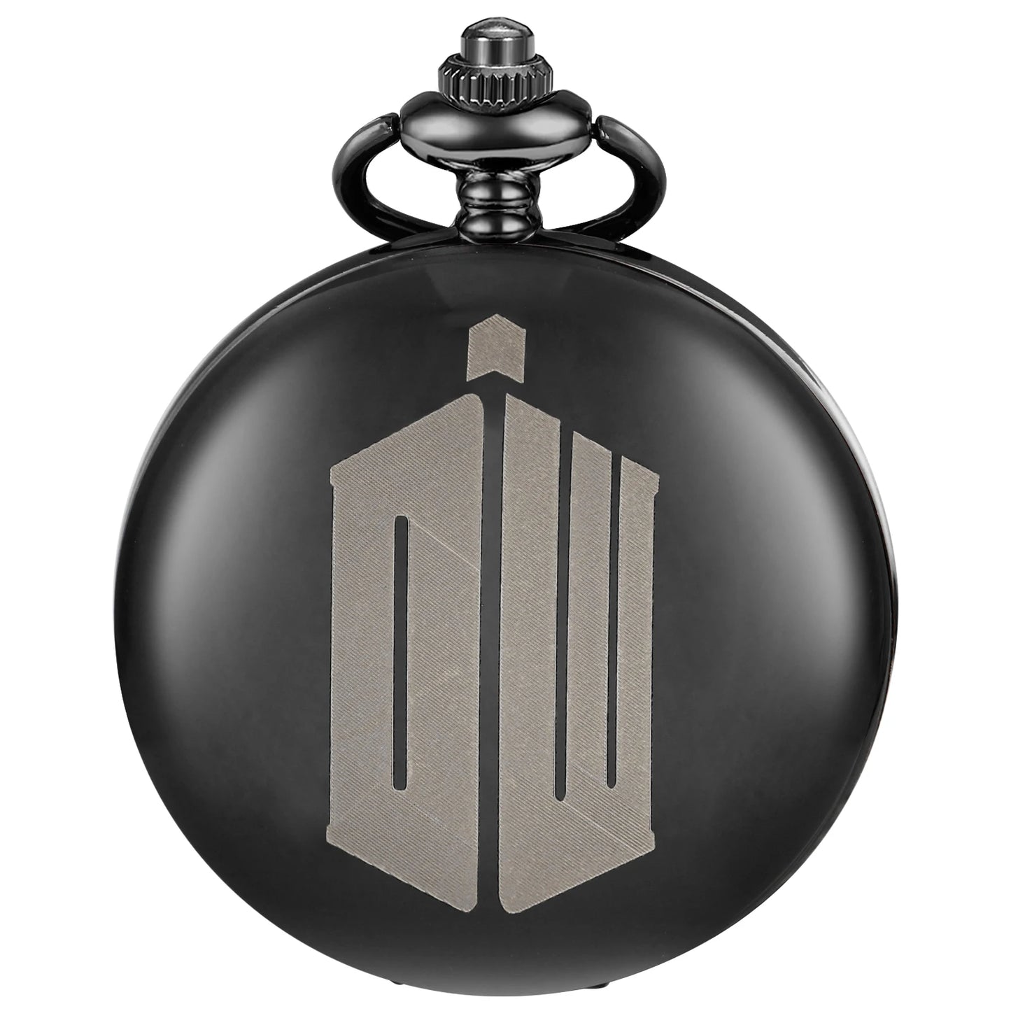 Black Mysterious Gemstone Doctor Strange Quartz Pocket Watch Fashionable Nostalgic Necklace Pendant Gift for Men and Women