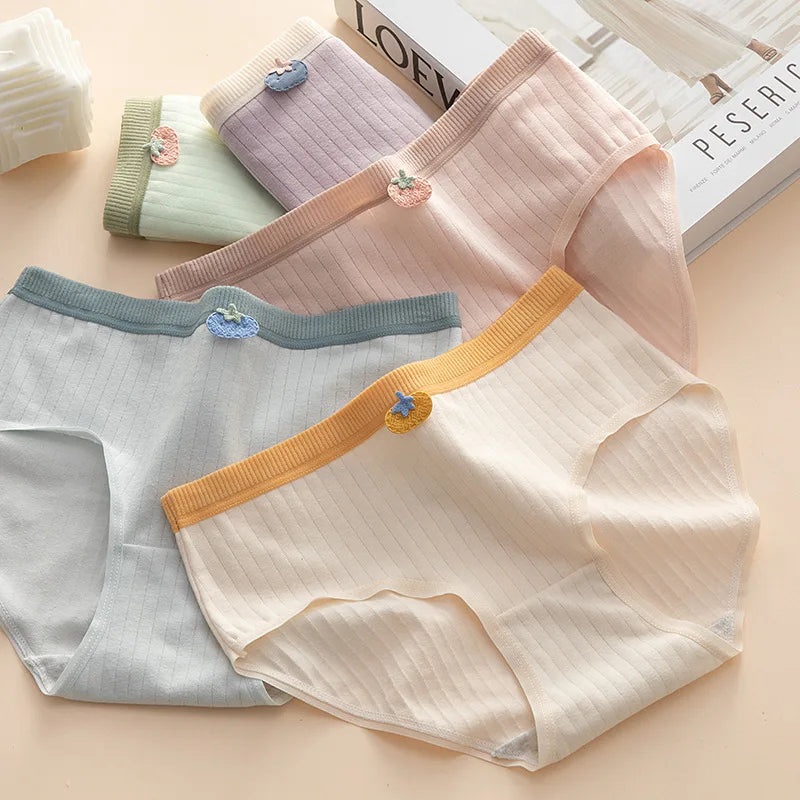 New 5PCS/Set Women's Underwear Cute Bear Cotton Panties Briefs For Girl Ladies Sexy Lingerie Cartoon Female Pantys Underpants