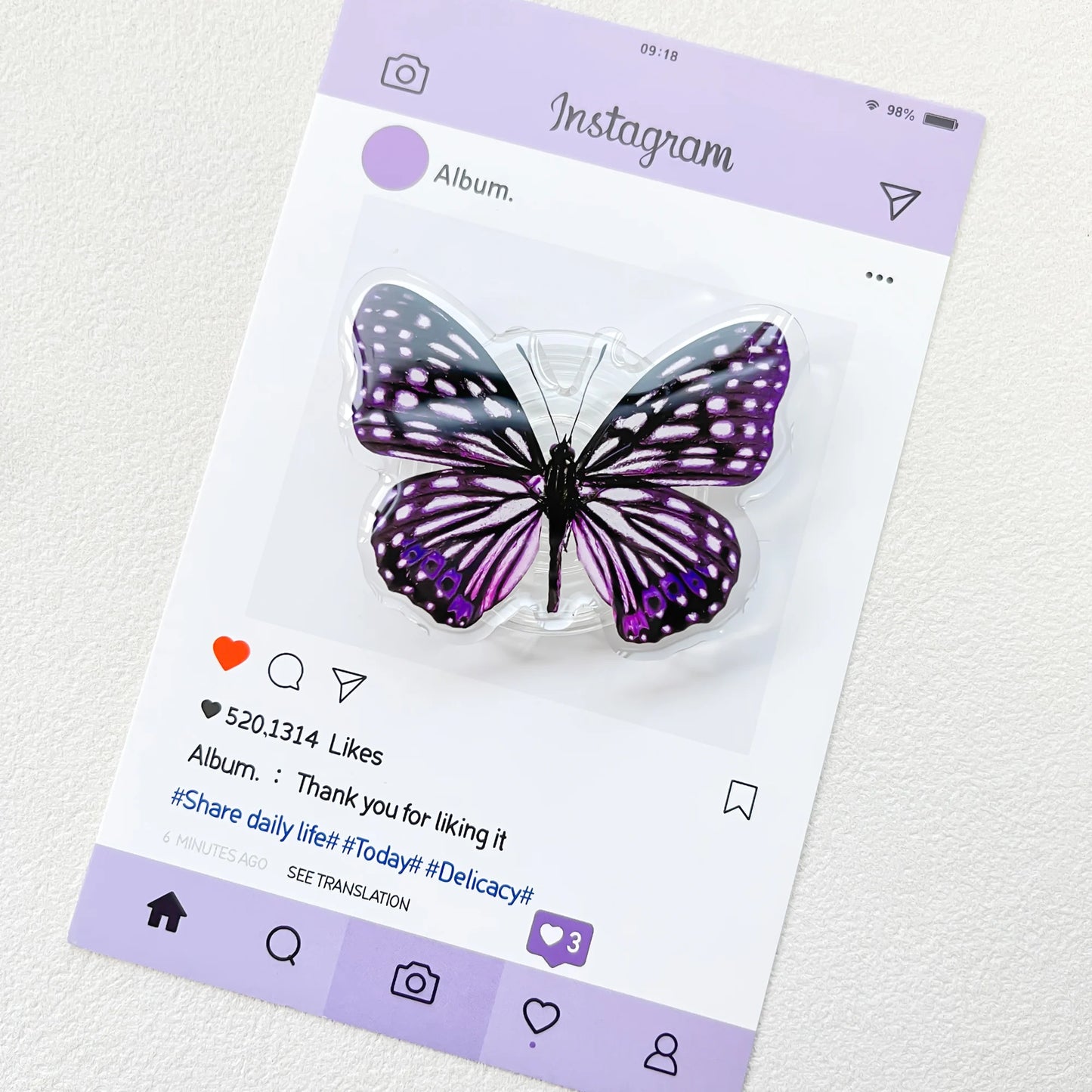 Cute Butterfly Phone Grip Griptok Holder Ring For iPhone 16 15 Universal Lovely Bowknot Phone Stand Bracket Poppings Socket