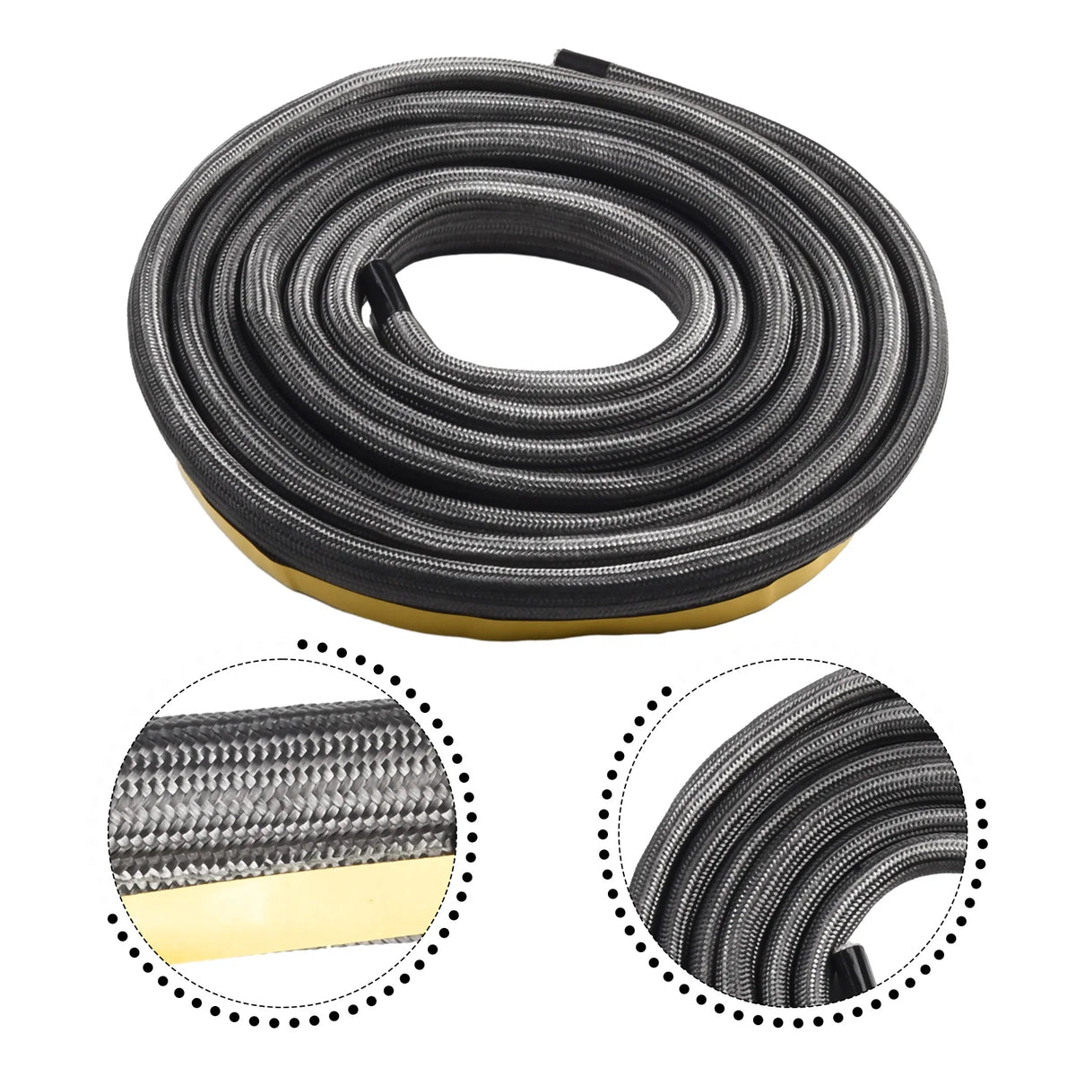 10mm Fireplace Sealing Rope Wood Burning Stove Door Self-Adhesive Fiberglass Sealing Cord Fire Resistant 2/3-m Black Gasket Tape