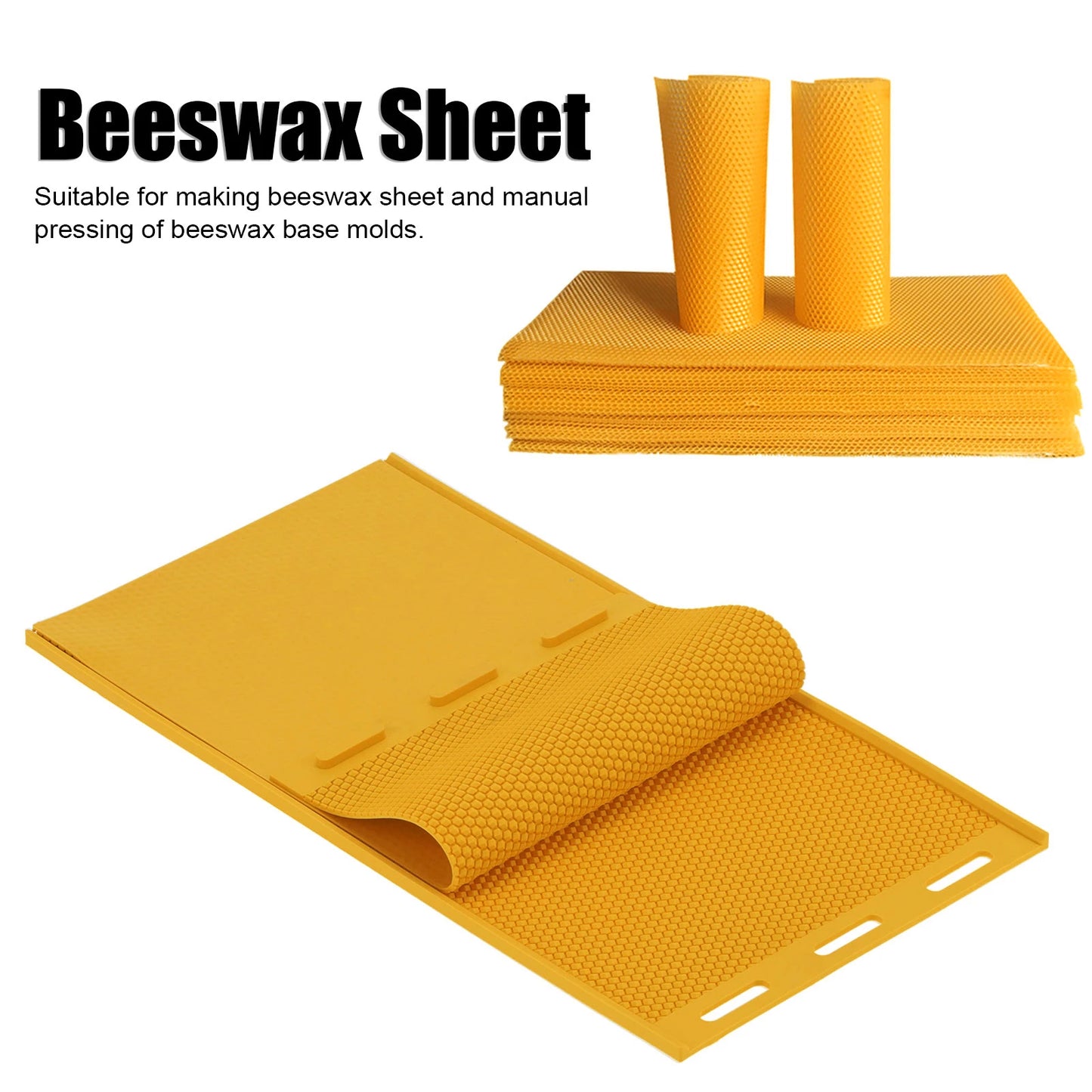 2PCS 5.4mm Beeswax Press Mold DIY Rubber Comb Foundation Sheet Beekeeping Accessory Yellow Beeswax Sheet Beeswax Press Embosser
