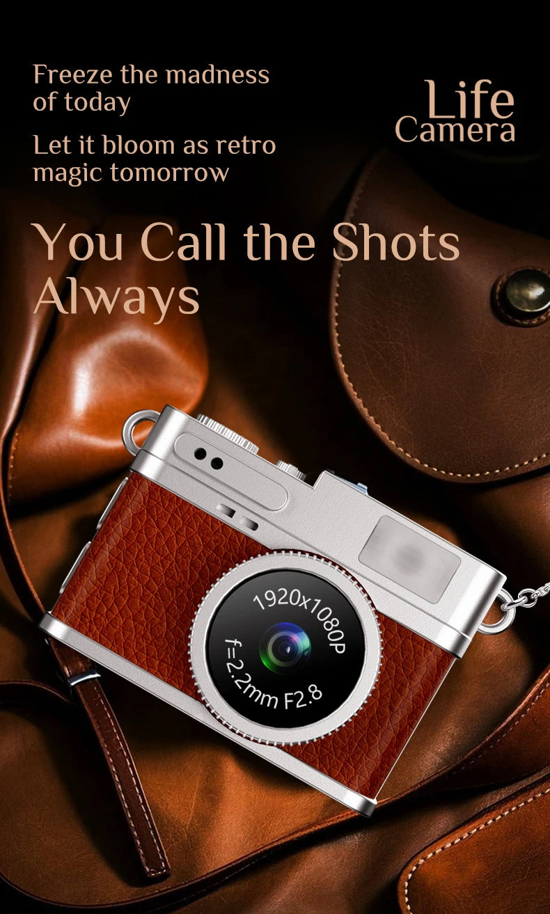Pocket-Sized Retro Digital Camera, 1080P Mini Vlog Cam with Screen, Portable Camcorder for Kids, Teens, Travel, Sports & Gift