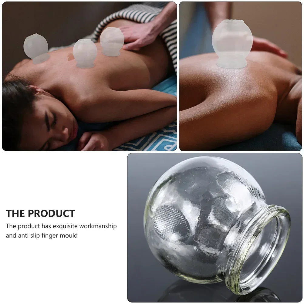 6/8/12pcs Thick Glass Cupping Beauty Can Chinese Traditional Healthcare Cupping Body Points Massage GuaSha Therapy gift fire rod