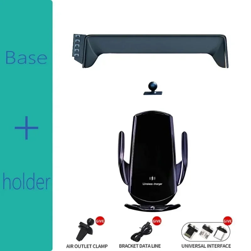 Car Phone Holder Screen Mount For Volkswagen Atlas 2024 2025 Wireless Charging Stand Navigation Bracket Glasses Storage Box