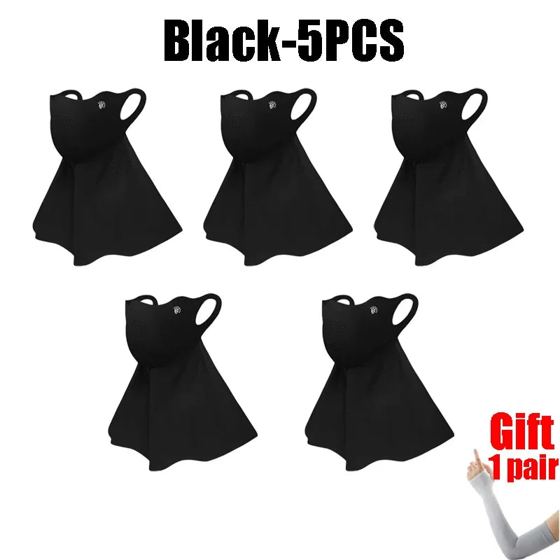 UPF50+ Ice Silk Sunscreen Mask Summer Riding Neck Guard One-piece Mask for Driving Fishing And Mountaineering Sun Protection