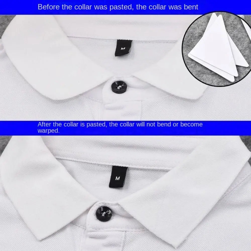 10pcs Disposable Shirt Collar Support Shaping Sticker Anti-roll Collar Stays Shirt Stand Collar Tool Collar Shaper Fixed Pads
