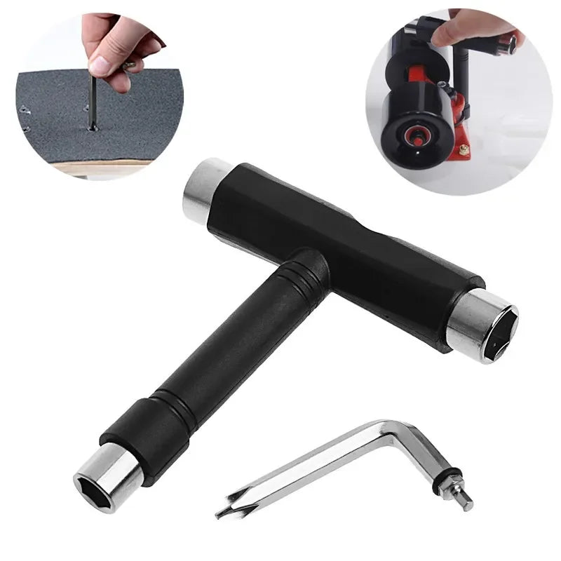 Professional Skateboard Tools T Type Skate Scooter Skateboard Tools Kick Scooter Mini L Wrench Set Assemble Adjusting Tool Kit