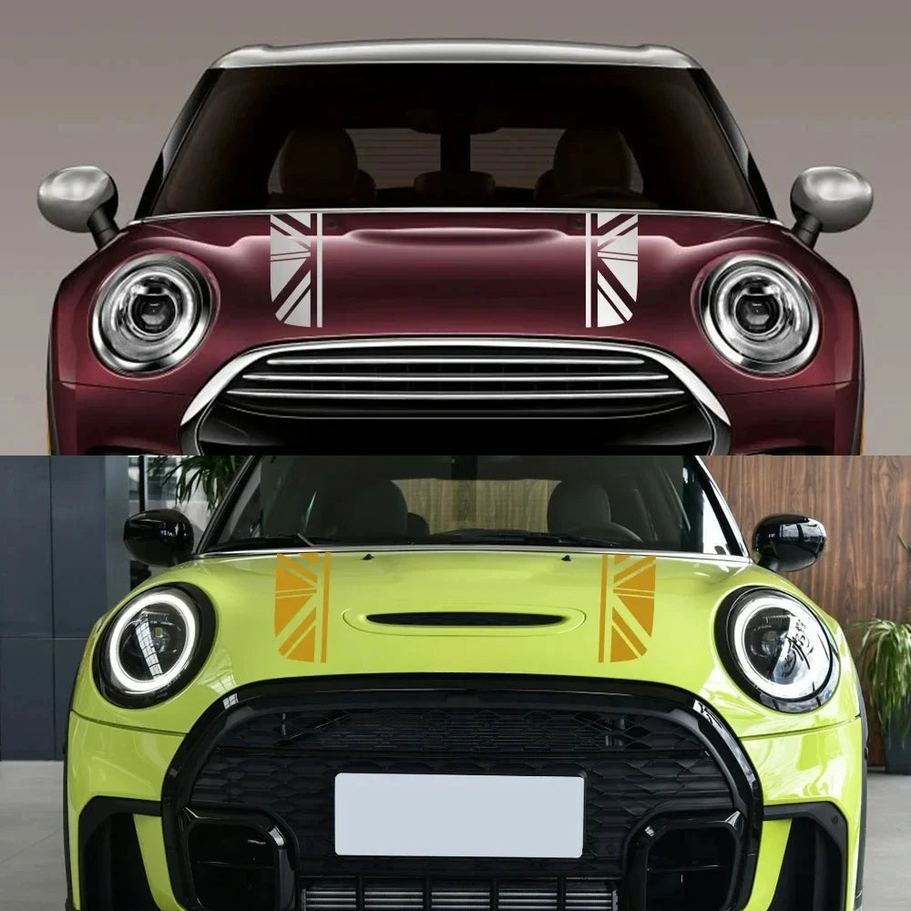 For Mini Cooper F54 F55 F56 F60 R53 R55 R56 R60 R61 Clubman Countryman Car Hood Engine Sticker Tuning Cover Car Accessories
