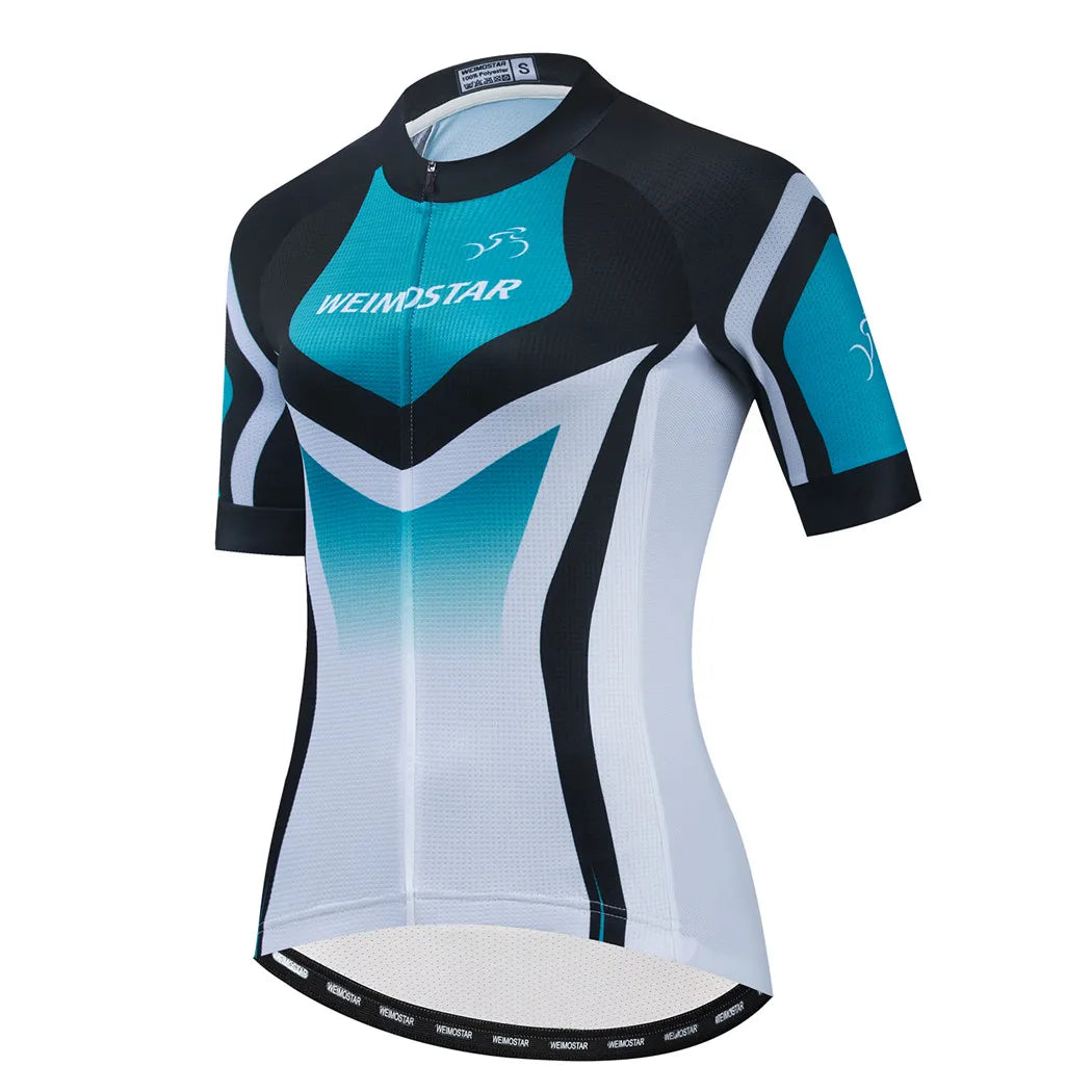 Blue Black Womens Cycling Jersey Pro Team Cycling Clothing Summer MTB Bike Jersey Breathable Bicycle Shirt Maillot Ciclismo