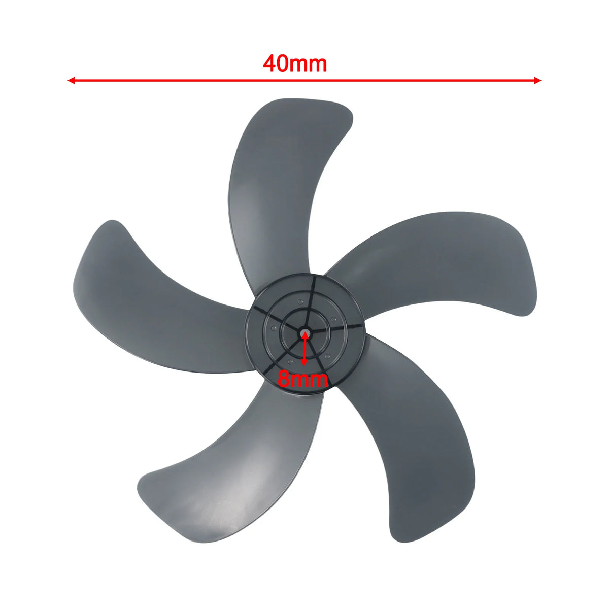 1 Pcs 16 Inch Household Plastic Fan Blade Five Leaves With Nut Cover For Pedestal Fan Table Fanner Accessory