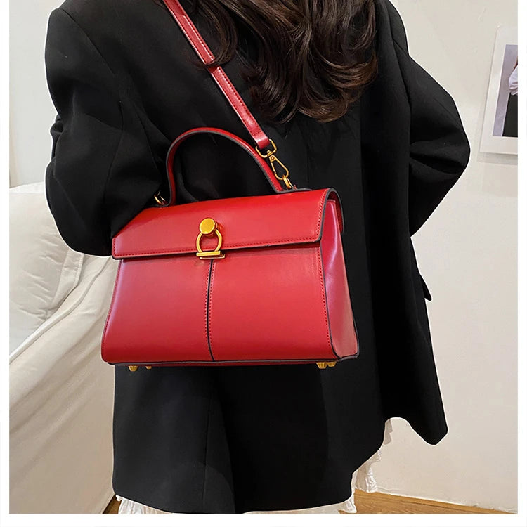 2025 New Classic Style Solid PU Square Shoulder & Crossbody Bags High Quality Sense of Luxury Simple Commute Handbags for Women