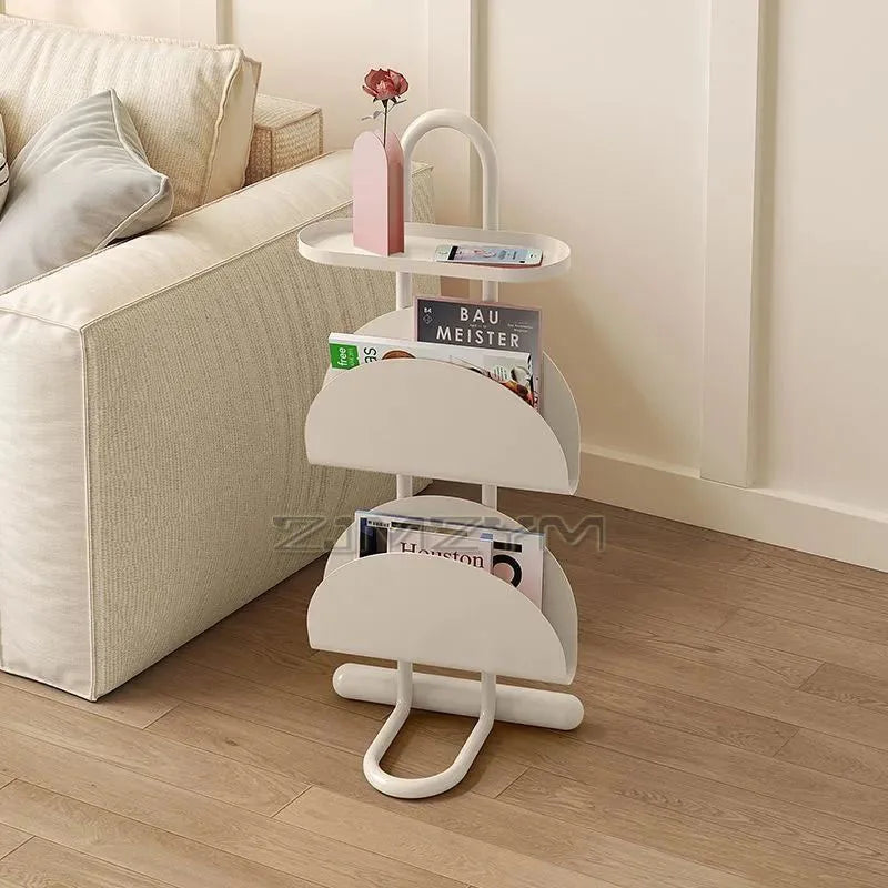 3-Tier Save Space Side Table Removable Sofa Side Cabine Living Room Balcony Coffee Table Magazine Bookcase Bedroom Bedside Shelf