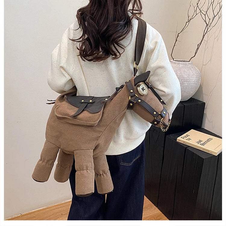 Sense of Luxury Personality Super Cool Crossbody Bags for Women Hot Trendy 2026 New Style Fashionable Canvas Pony Shoulder Bags