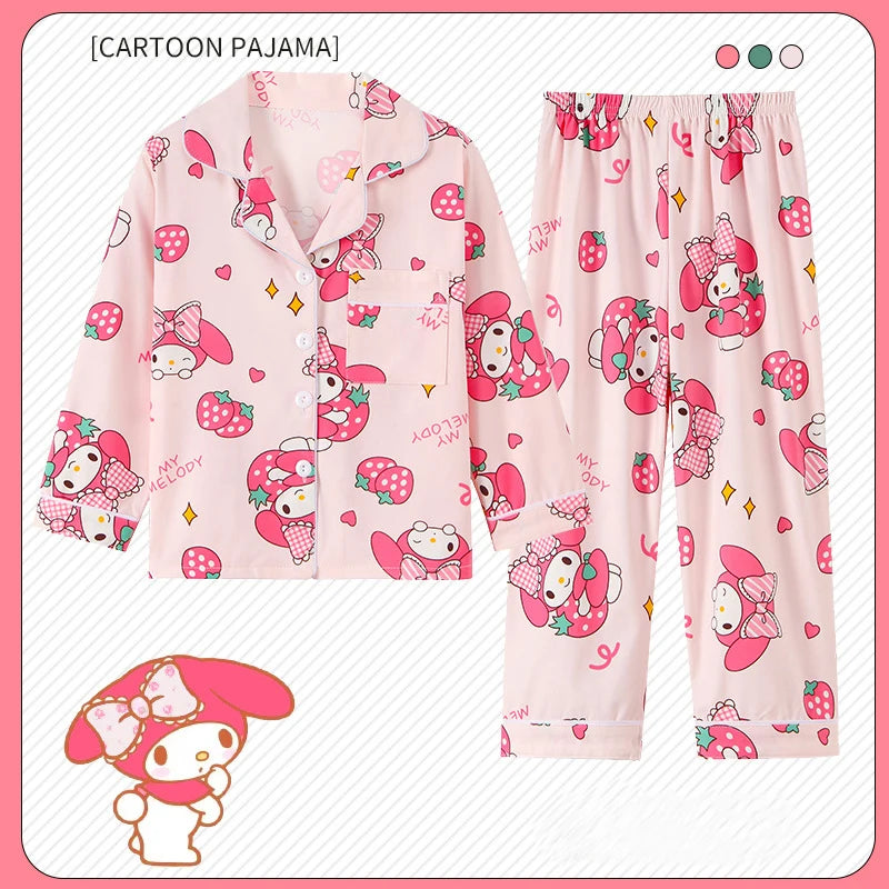 2pcs Kid's Cinnamorolls Pajamas, Long Sleeve Top & Pants Set, Kuromis Print Loungewear, Comfy Casual Set, Girl's Clothes