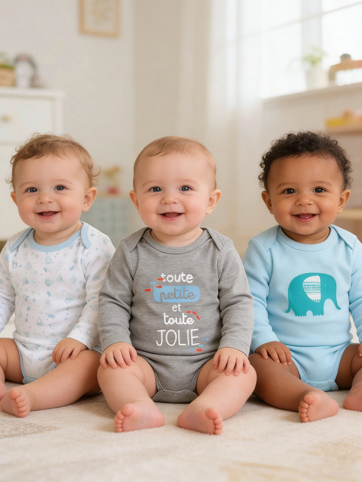 Baby Bodysuit Long Sleeve Cotton 3PCS Set Elephant Rocket Letter Print Infant Romper Onesie Spring Autumn Boy Girl Clothes