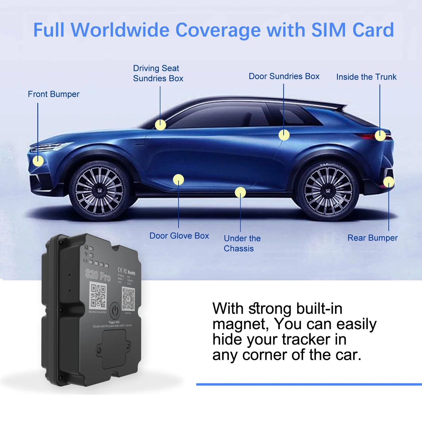 4G Track Device Vehicle Truck Security Protection Item Subscription Required Anti-Lost Camel Real-time Unlimited Remote Tracking