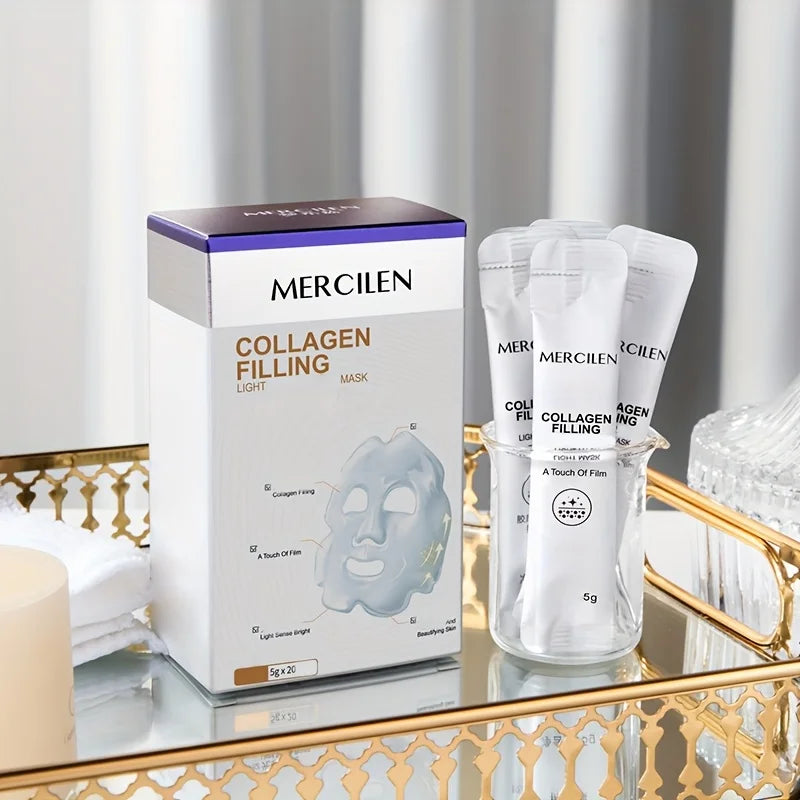 20pcs Mercilen Collagen Peeling Facial Masks Anti Wrinkles Moisturizing Hydrating Anti-Aging Peel-Off Face Mask Tearing Masks