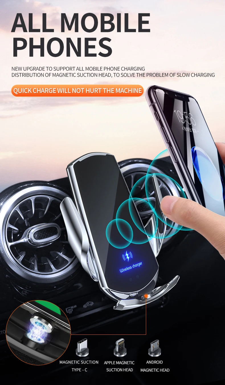 Car Phone Holder 10-Inch Screen Fixed Base For Peugeot 4008 5008 2021-2023 Wireless Charging Support Car Mobile Phone Mounts