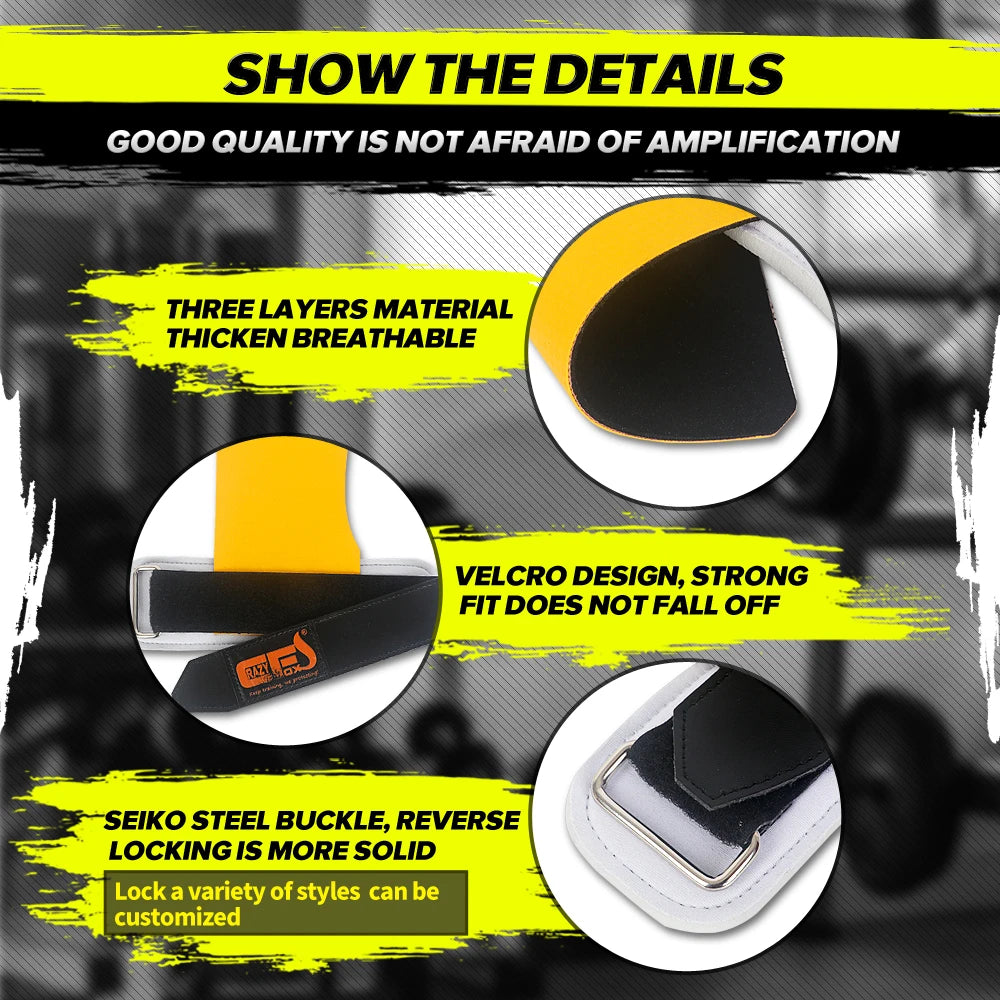 Weight Lifting Grips Gym Gloves Men Alternative Power Lifting Hooks for Deadlifts Neoprene Padded Wrist Support Calleras