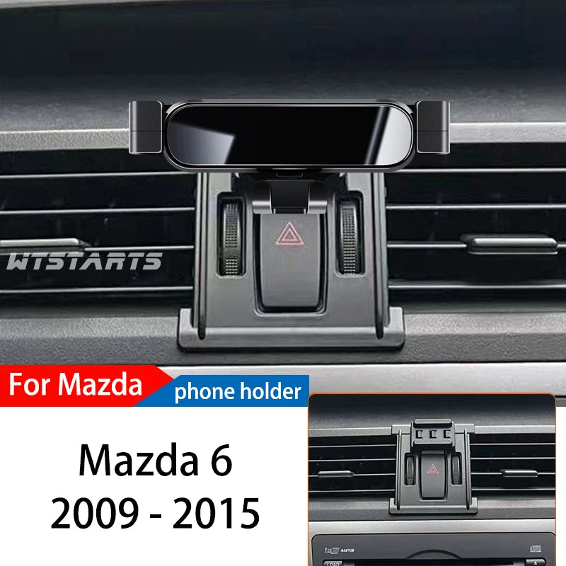 Car Phone Holder For Mazda 6 2004-2015 GPS Special Gravity Navigation Mobile Bracket 360 Degree Rotating Bracket Accessories