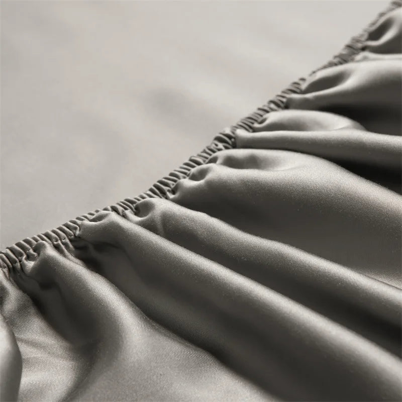 Premium Egyptian Cotton Bedding Fitted Sheet Elastic Band Around Mattress Cover Double Queen King Size Bed Cover No Pillowcase