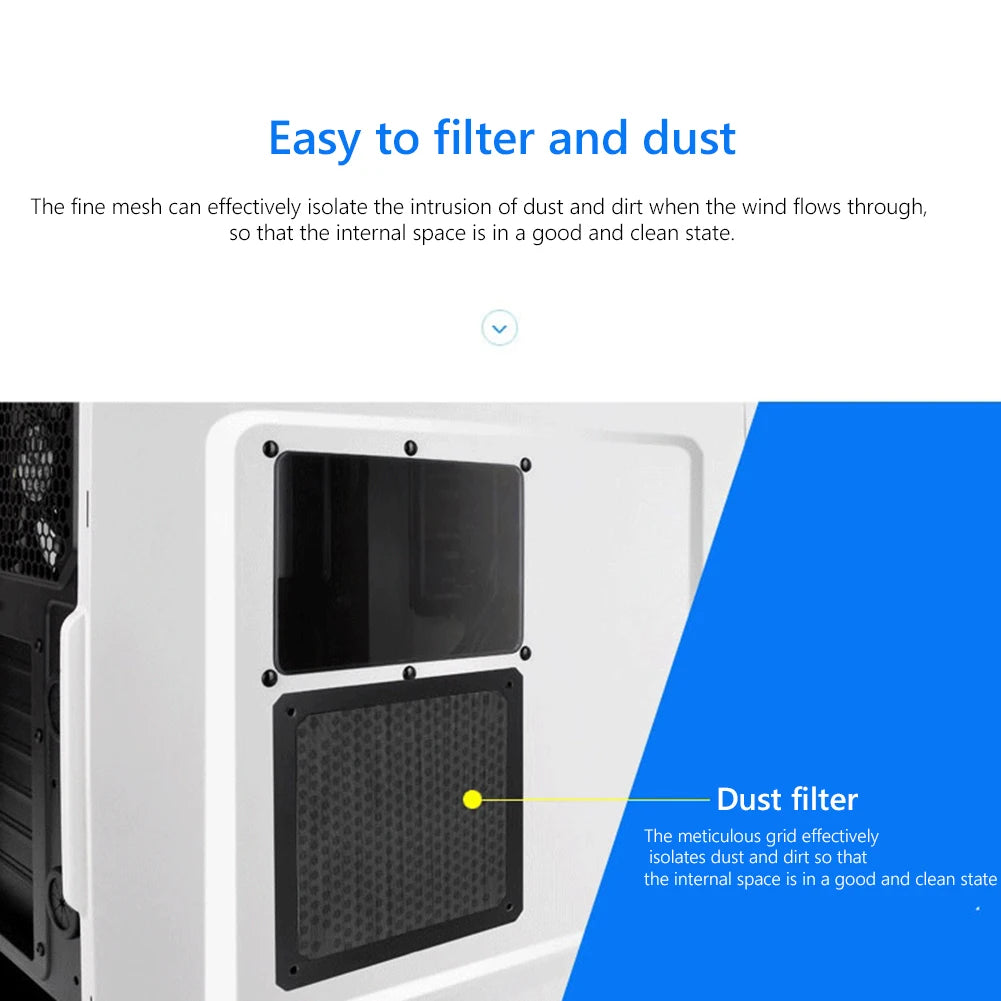 1-5PCS PC Case Filter Net 8/9/12/14cm Magnetic Frame Dust Filter Dustproof Mesh Cover Net Guard with Hole Computer Accessories