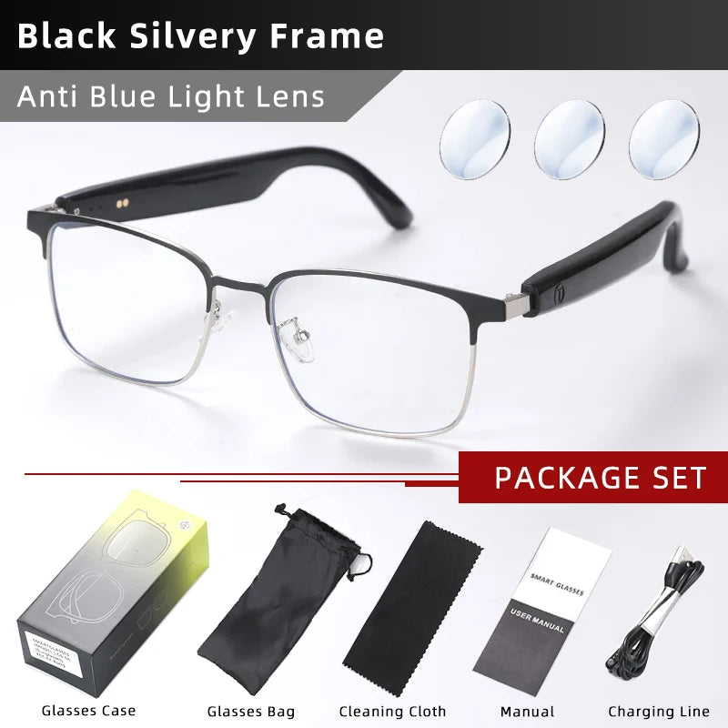 CLLOIO Wireless Bluetooth Smart  Glasses Men Myopia Prescription Photochromic Sunglasses Women Anti Blue Ray Reading Glasses